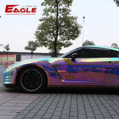 EAGLE VINYL TM1762 RAINBOW CHROME PINK VINYL WRAP FILM FOR CAR